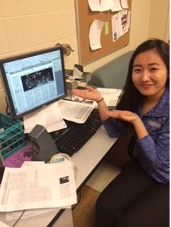 Editor-in-chief Sabrina Wang edits a page during a Tyro meeting. Sabrina has been a member of Tyro for all four years of high school. “Generally we have to fill up blank spaces, reformat, and double check everything on the page for photo captions, article and photo credits, and typos.”
