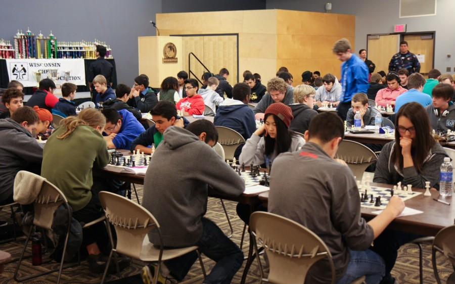 The+BC+Chess+team+concentrates+at+the+2015+State+Scholastic+Chess+Championships.+