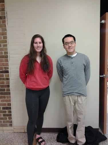 Aileen Herman and Andrew Cao (16) pose as nominated Presidential Scholars.