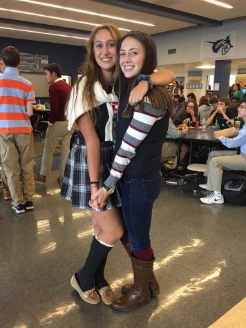 Danielle Nicholas ('19) and Jenna Wojcik ('19) show off their preppy outfits.