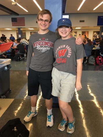 Twins Ryan ('17) and Sophie Bohr ('17) pose together for a photo. When asked why Ryan wasn't dressed like Sophie, he replied "Well, technically I am because she's dressed like me."