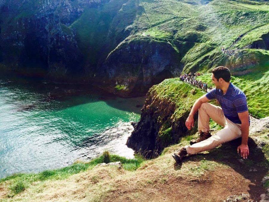 Sachdev stops to admire a crystal-clear lake in County Atrim, Northern Ireland.