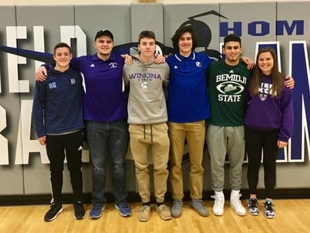 Ben+Geibl+%28soccer%2C+UW+Platteville%29%2C+Sam+Ockwood+%28football%2C+Winona+State%29%2C+Thomas+Gibson+%28football%2C+Winona+State%29%2C+Jordan+Hoehnen+%28football%2C+UW+La+Crosse%29%2C+Sarah+Pasternak+%28soccer%2C+University+of+St.+Thomas%29+have+committed+to+continuing+their+athletic+careers+on+the+collegiate+level.