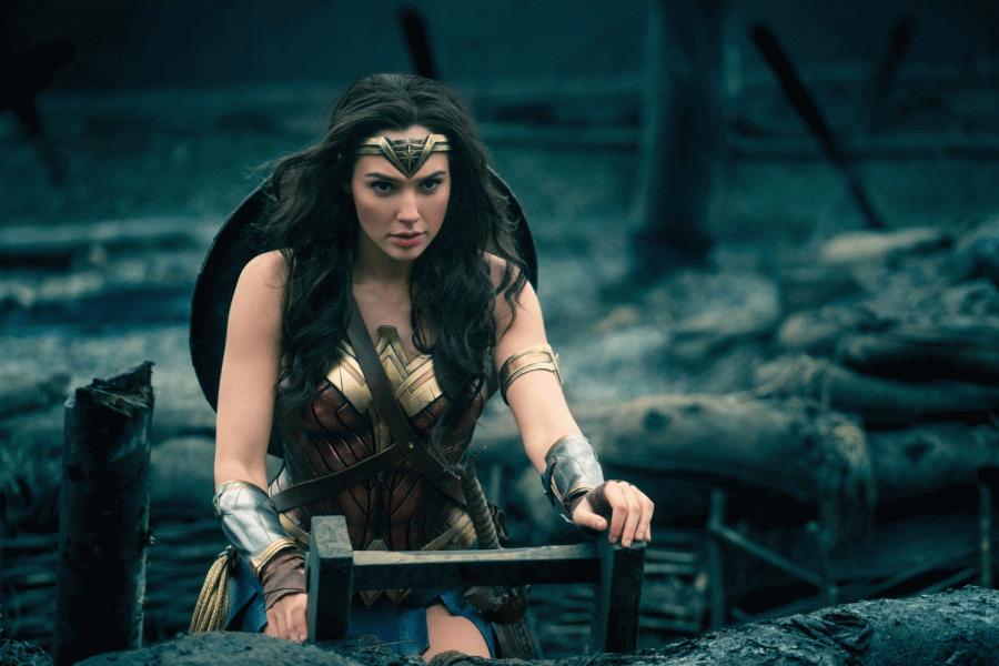 Wonder Woman (Gal Gadot) emerges from the trenches to fight in the new major motion picture