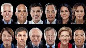 The photo above shows headshots of all of the democrats who ran for the 2020 Democratic nomination for president. As of today, Bernie Sanders and Joe Biden remain the sole two candidates left in the race.  