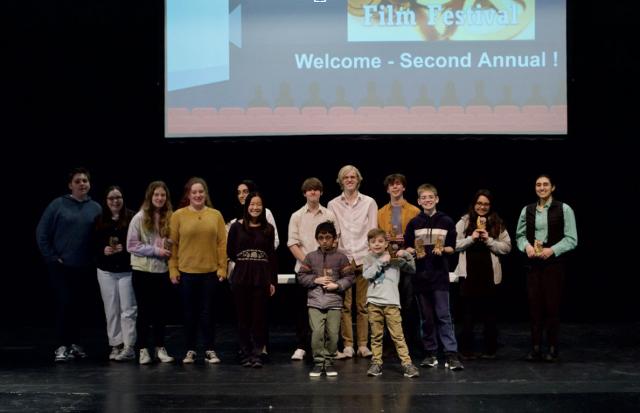 All of the film makers and winners that attended the ceremony. (Photo by: Katelyn Koremenos (‘25))
